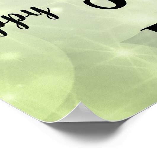  groene sparkle 50th Birthday Name Poster (Hoek)