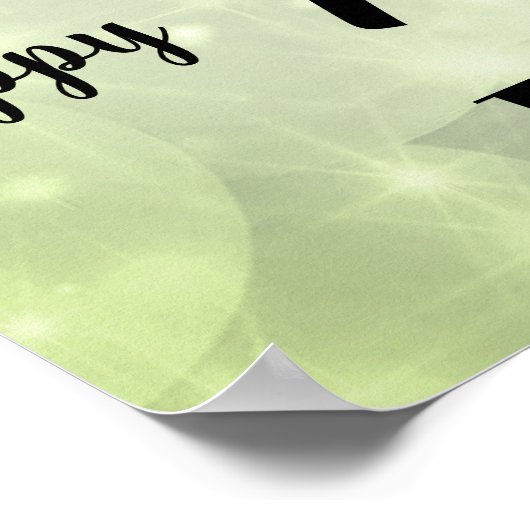  groene sparkle 70th Birthday Name Poster (Hoek)