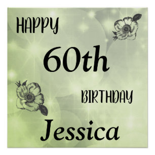 groene sparkle Happy 60th Birthday Perfect Poster