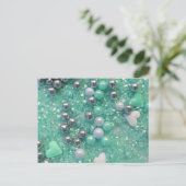 Groene Sparkles and Love Hearts Briefkaart (Staand voorkant)