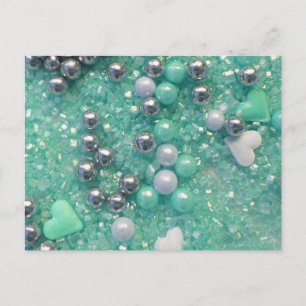 Groene Sparkles and Love Hearts Briefkaart
