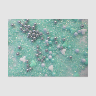 Groene Sparkles and Love Hearts Tissuepapier