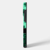 Groene Sparkles Shamrock St. Patrick' Day Monogram iPhone Hoesje (Linkerkant)