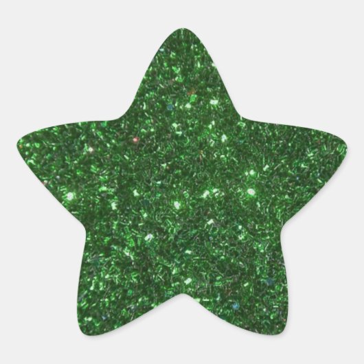 Groene Sparkles Ster Sticker (Voorkant)
