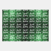 Groene sparkles Sweet 16 elegant scriptpatroon Inpakpapier Vel (Voorkant 2)