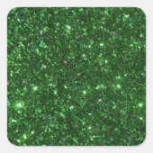 Groene Sparkles Vierkante Sticker (Voorkant)