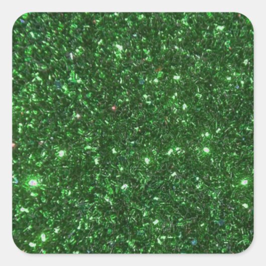 Groene Sparkles Vierkante Sticker (Voorkant)
