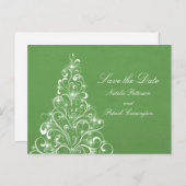Groene Sparkly Holiday Boom sparen het Briefkaart  (Voorkant / Achterkant)