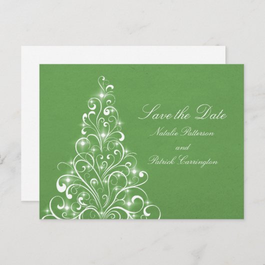 Groene Sparkly Holiday Boom sparen het Briefkaart  (Voorkant / Achterkant)