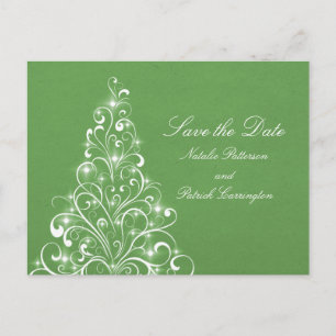 Groene Sparkly Holiday Boom sparen het Briefkaart
