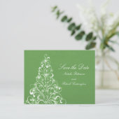 Groene Sparkly Holiday Boom sparen het Briefkaart  (Staand voorkant)