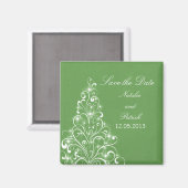 Groene Sparkly Holiday Tree Save the Date Magnet (Voorkant / Achterkant)