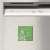 Groene Sparkly Holiday Tree Save the Date Magnet (Insitu (Vaatwasser))