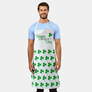 Groene Sparkly Shamrocks Happy St Patrick's Day Schort