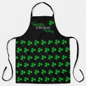 Groene Sparkly Shamrocks Happy St Patrick's Day Schort (Voorkant)