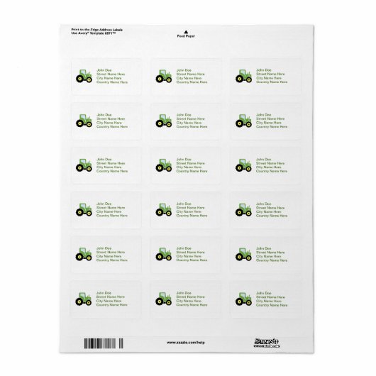 Groene speelgoed etiket (Full Sheet)