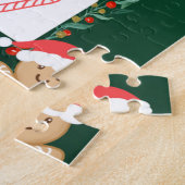 Groene Speelse Feest Kerstmis Bingo puzzel Legpuzzel (Zijkant)