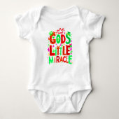 Groene speelse "God's Little Miracle" Romper (Voorkant)