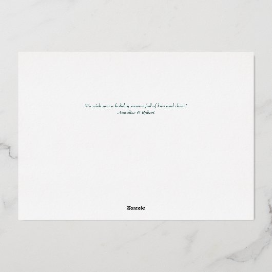 Groene spelden en Roos Gold Deer Folie Kaart (Achterkant)