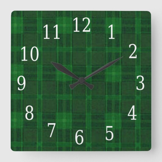 Groene speldenklok vierkante klok (Voorkant)