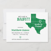 Groene speldenkplaat gemaakt in Texas Horizontale  Aankondiging (Voorkant)