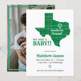 Groene speldenkplaat gemaakt in Texas - verticale  Aankondiging