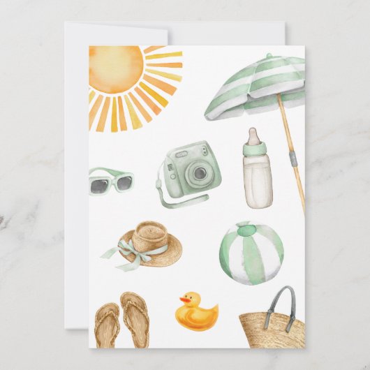 Groene Spetter Spat Babyshower Kaart (Achterkant)