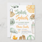 Groene Spetter Spetter Baby Shower Kaart (Voorkant)