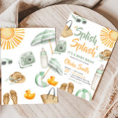 Groene Spetter Spetter Baby Shower Kaart