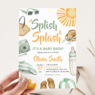 Groene Spetter Spetter Baby Shower Kaart