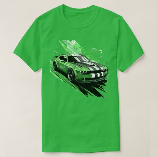 Groene Spier Auto Turbo Sport Race Auto T-shirt (Design voorkant)