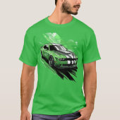 Groene Spier Auto Turbo Sport Race Auto T-shirt (Voorkant)