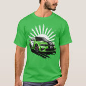 Groene Spier Auto Turbo Sport Race Auto T-shirt (Voorkant)