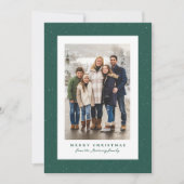 Groene spikkel lijst eenvoudige kerstfoto feestdagenkaart (Voorkant)