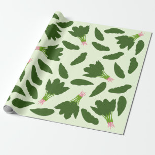 Groene spinazie leest patroon cadeaupapier