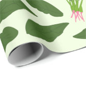 Groene spinazie leest patroon cadeaupapier (Rol Hoek)