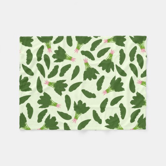 Groene spinazie leest patroon fleece deken (Voorkant (Horizontaal))