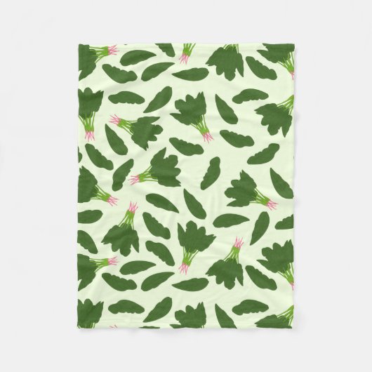 Groene spinazie leest patroon fleece deken (Voorkant)