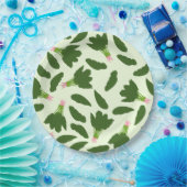 Groene spinazie leest patroon papieren bordje (Feest)