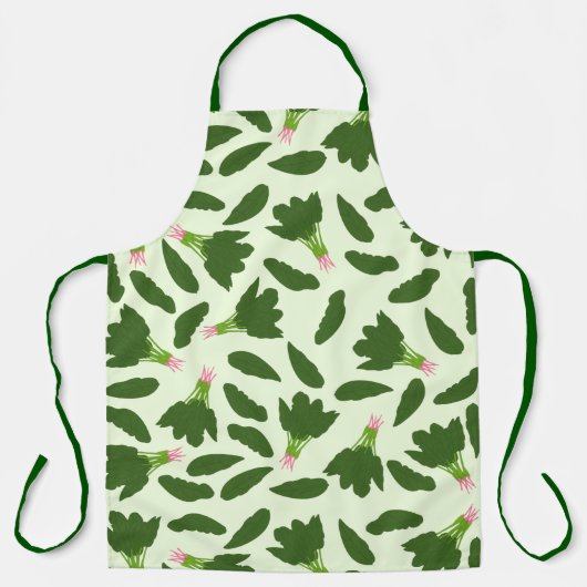 Groene spinazie leest patroon schort (Voorkant)