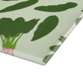 Groene spinazie leest patroon snijplank (Hoek)