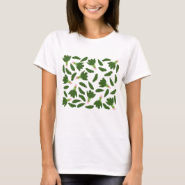 Groene spinazie leest patroon t-shirt