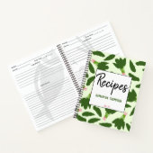 Groene spinazie leest patroonreceptuur notitieboek (Binnen)