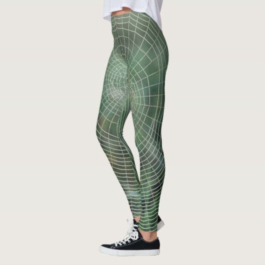Groene spinnenwebprint Leggings & yogabroek (Links)