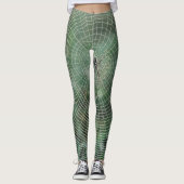 Groene spinnenwebprint Leggings & yogabroek (Voorkant)
