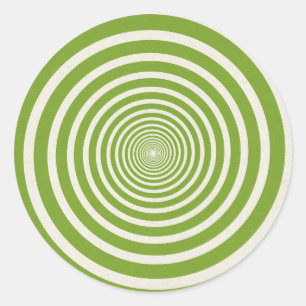 Groene spiraal optische illusie ronde sticker
