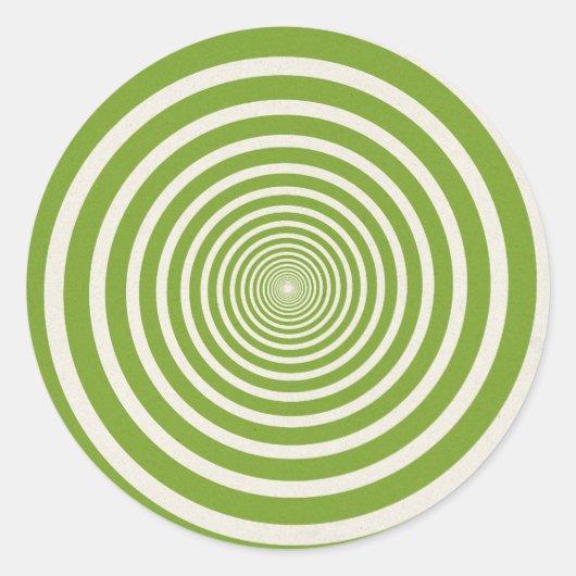 Groene spiraal optische illusie ronde sticker (Voorkant)
