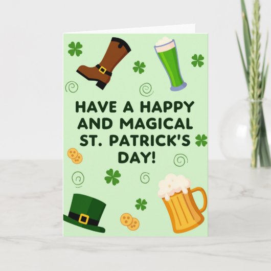 Groene Spiraal St. Patrick's Dag Kaart (Voorkant)