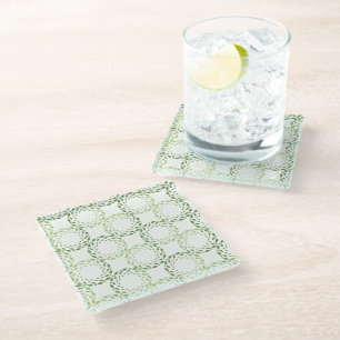 Groene spiraalpatroon design onderzetter