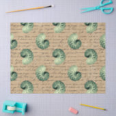 Groene spiraalvormige zeelieden op Tan-ontkoppelin Tissuepapier (Craft)
